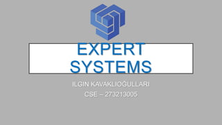 EXPERT
SYSTEMS
ILGIN KAVAKLIOĞULLARI
CSE – 273213005
 