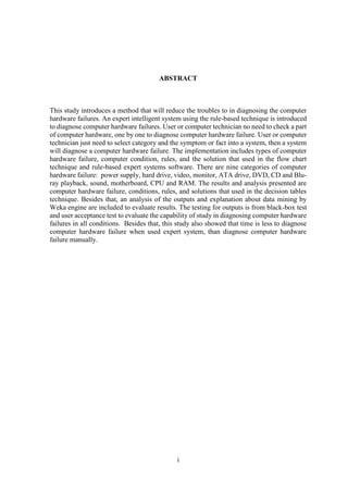 Expert systems : computer hardware problem | PDF