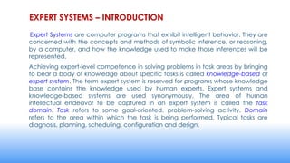 Expert Systems – Introduction(UNIT-2).pptx