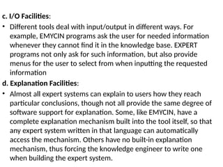 Experts Input In-Depth Study of Expert System Tools: Architecture, Knowledge ...