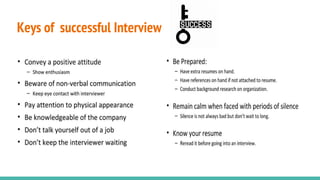 Keys of successful Interview
 