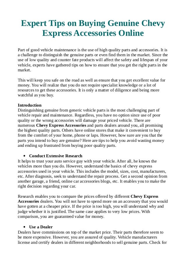 Expert tips on buying genuine chevy 