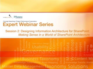 Session 2: Designing Information Architecture for SharePoint: Making Sense in a World of SharePoint Architecture 
