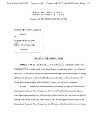 Expert Witness Disclosure in Arms Trafficking Case PDF Expert Witness Disclosure in Arms Trafficking Case PDF