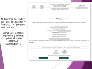 Al terminar tu texto y
dar clic en guardar y
finalizar, a parecerá
esta pantalla
IMPORTANTE: Debes
imprimirla y además
oprimir el botón
GENERAR
COMPROBANTE
 