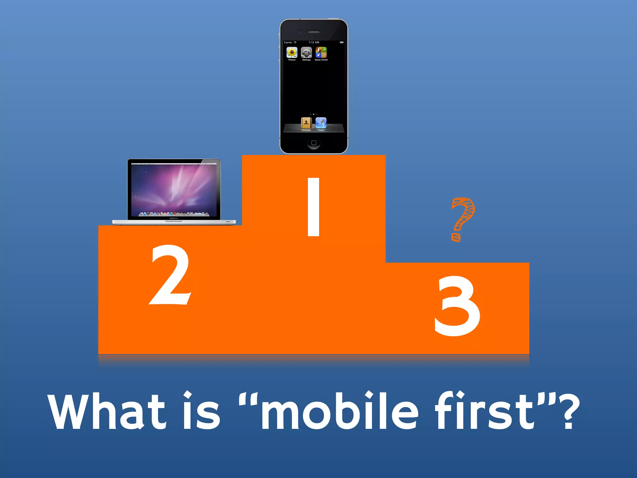 1      ?
    2           3
What is “mobile first”?
 