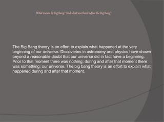 origin of universe & big bang theory | PPTX