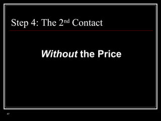 Step 4: The 2nd Contact
Without the Price

47

 