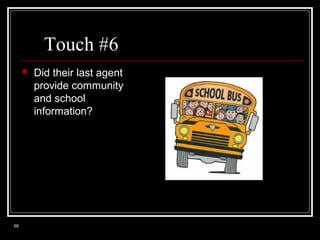 Touch #6


68

Did their last agent
provide community
and school
information?

 