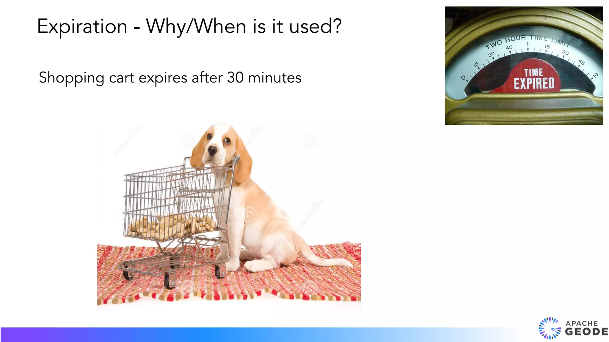 Shopping cart expires after 30 minutes
Expiration - Why/When is it used?
 