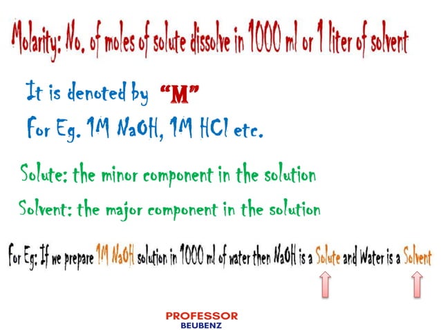 Molarity and How to Prepare Molar Solutions...? | PPT