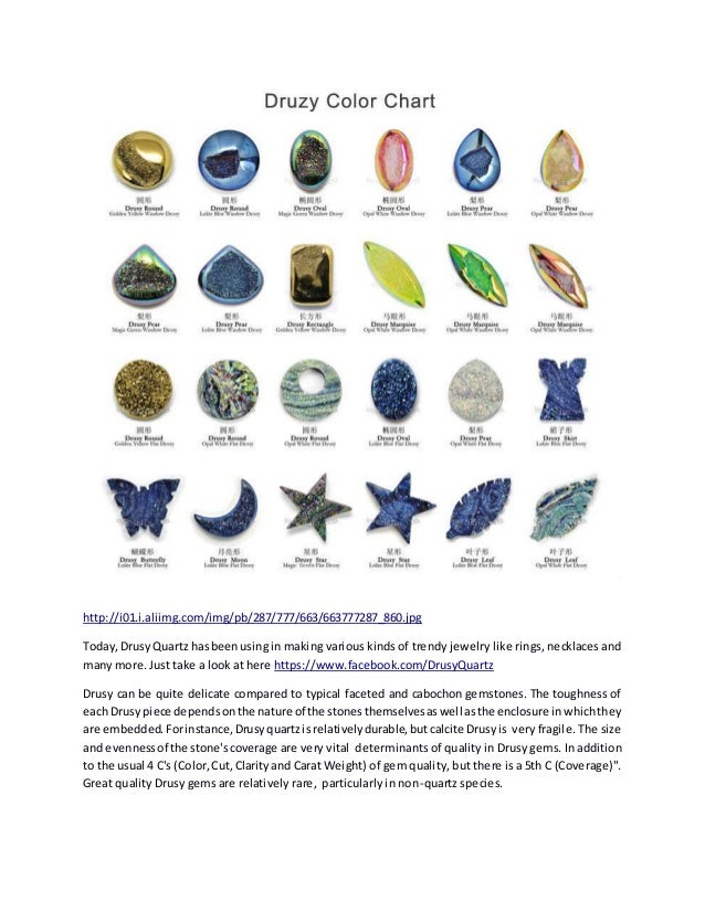 Explained various colors and sizes of drusy quartz