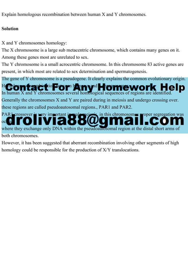 Explain homologous between human X and Y chromosomes..pdf