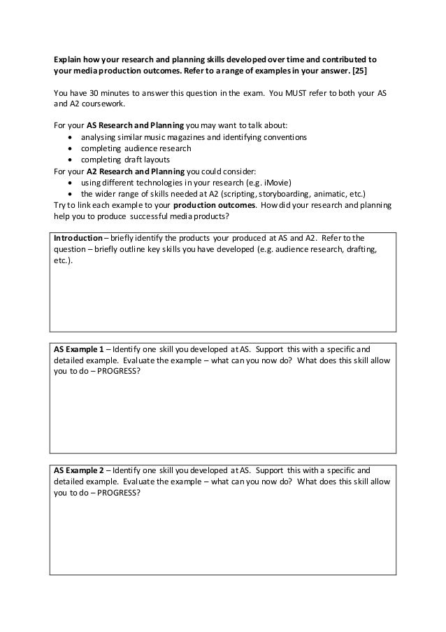 Essays On Science Fiction Explain How Your Research And Planning Skills Developed Over Time And Contributed To Your Media Production A Example Essay About English Language also Thesis Statement Essays A Research And Planning Essay Plan Grid English 101 Essay
