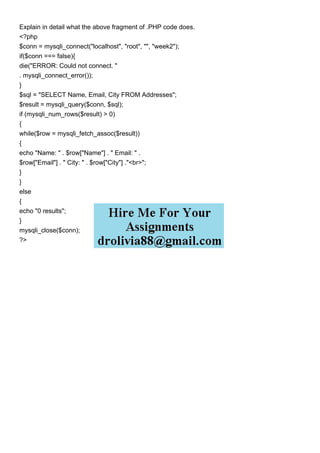 Explain in detail what the above fragment of PHP code does.pdf
