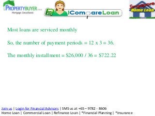 Join us | Login for Financial Advisors | SMS us at +65 – 9782 - 8606
Home Loan | Commercial Loan | Refinance Loan | *Finan...