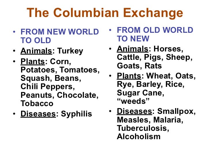 What was the Columbian Exchange?