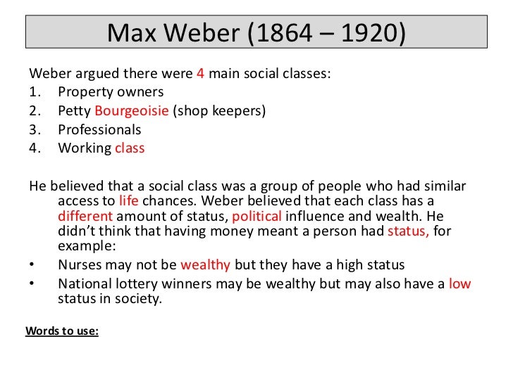 Social Stratification According to Marx and Weber
