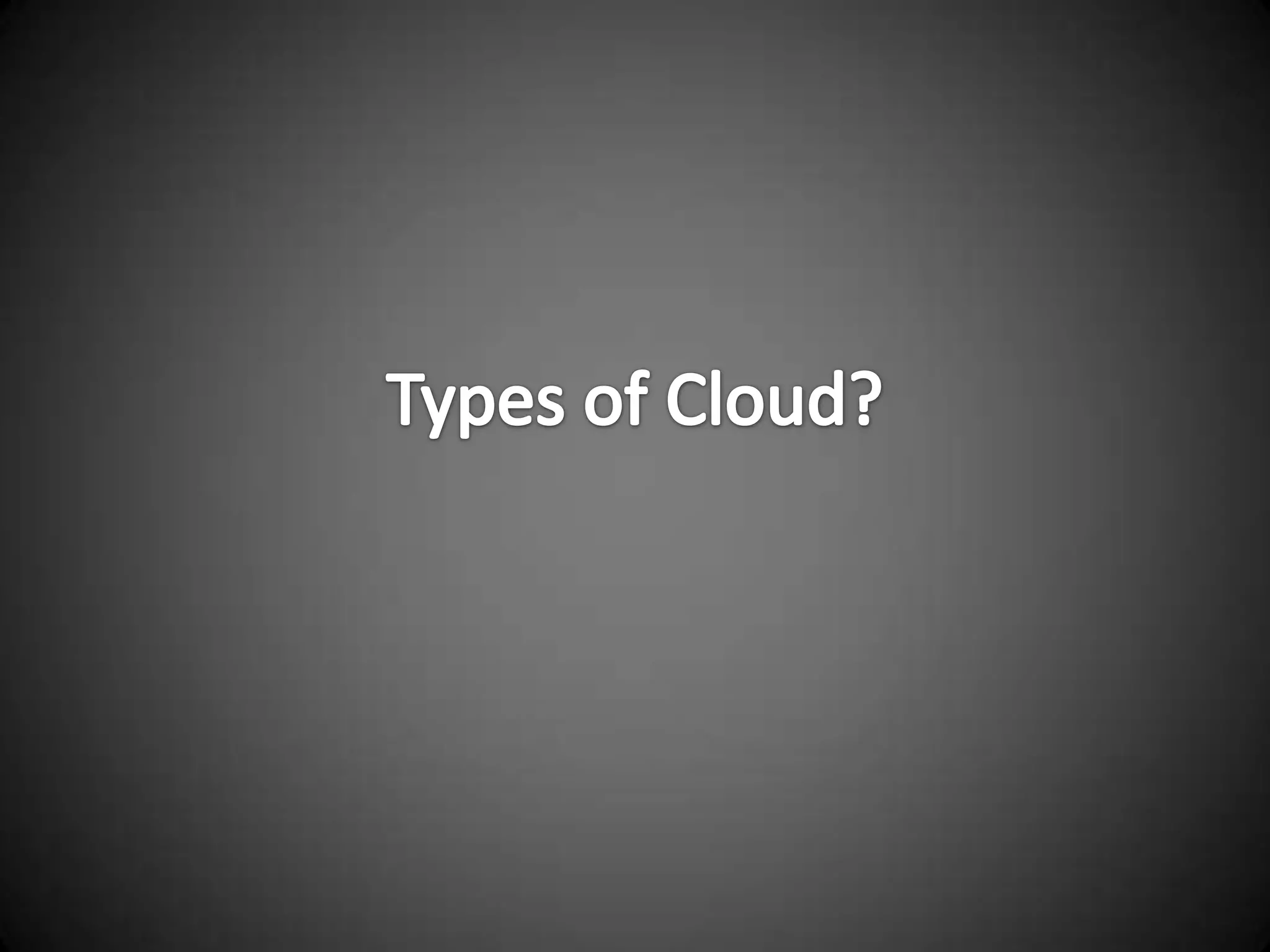 Types of Cloud?
