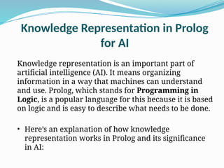 Explain Knowledge Representation(prolog) in AI.pptx
