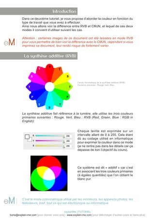 Introduction
          Dans ce deuxième tutoriel, je vous propose d’aborder la couleur en fonction du
          type de tr...