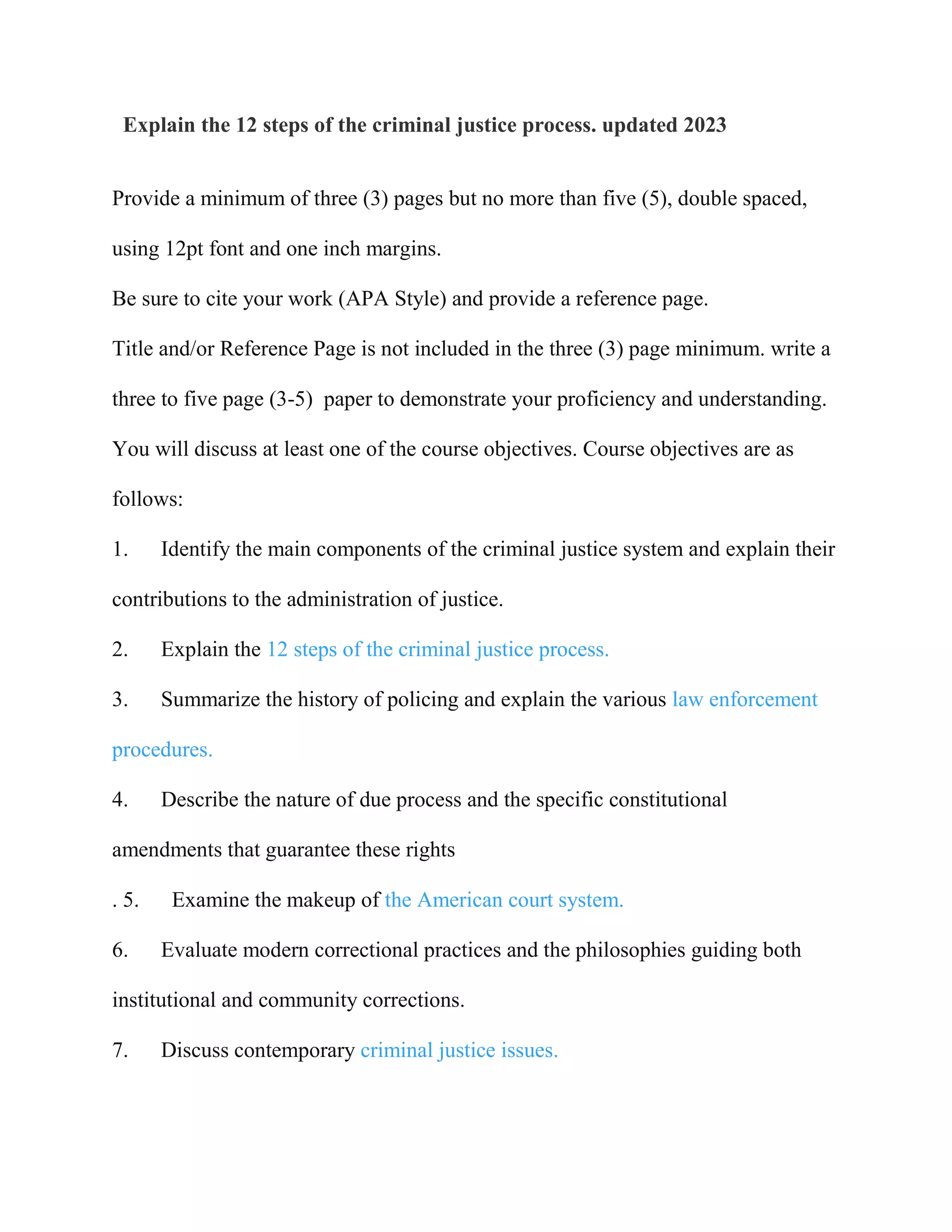 Explain the 12 steps of the criminal justice process doc 25.docx
