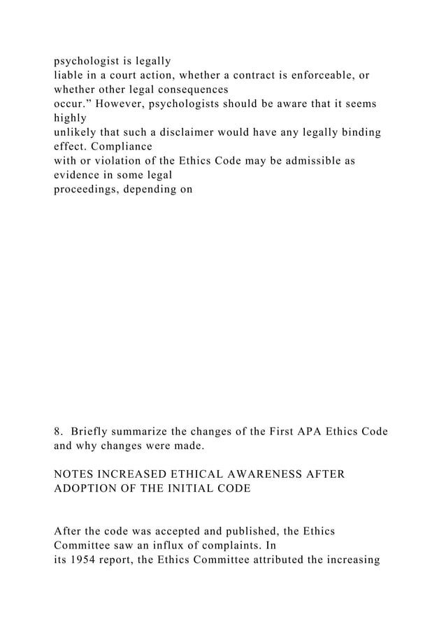 Explain the apa ethics code decision making process please see no docx