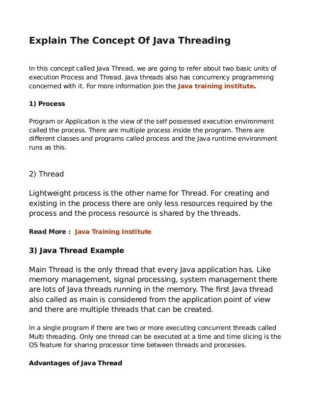 Explain the concept of java threading