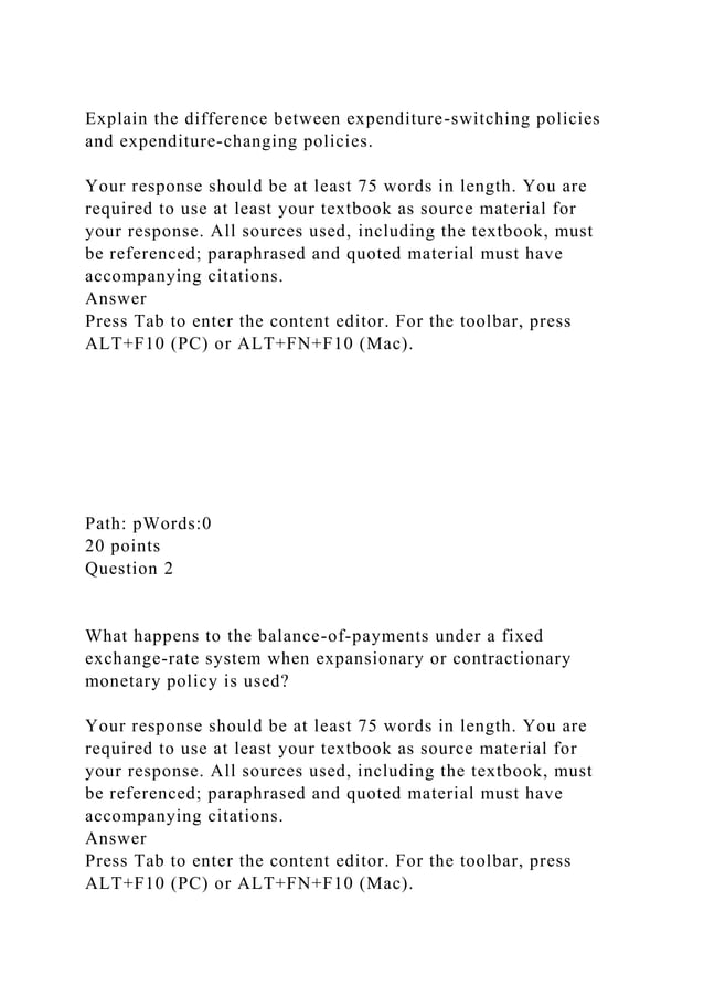 Explain the difference between expenditureswitching policies and ex.docx