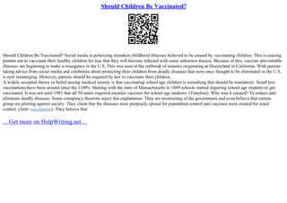 Explain Why Companies Should Not Be Allowed To Market To... | PPT