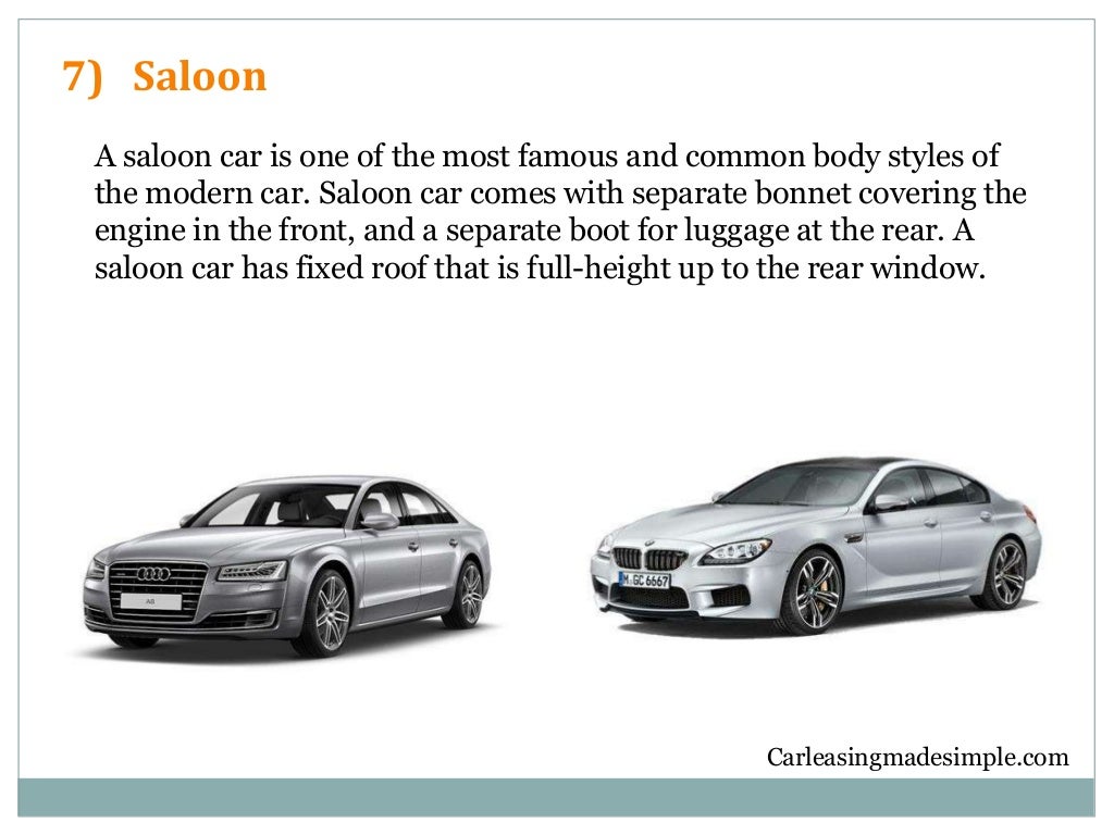 Explanation about different car body styles
