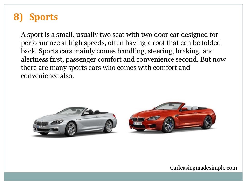 Explanation about different car body styles