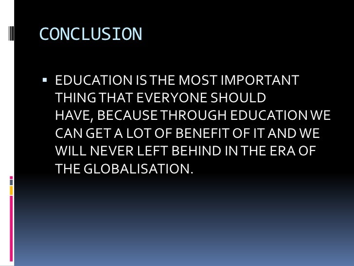 conclusion about importance of education