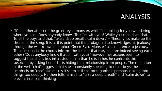 Analysis Of The Green Eyed Monster