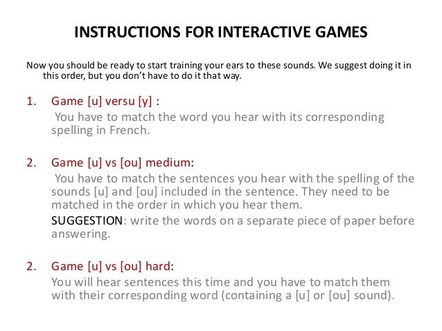 Explanation ou u sounds