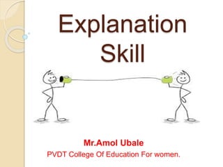 Explanation
Skill
Mr.Amol Ubale
PVDT College Of Education For women.
 