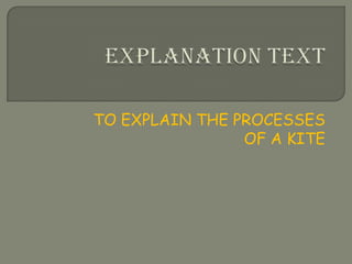 EXPLANATION TEXT TO EXPLAIN THE PROCESSES OF A KITE 