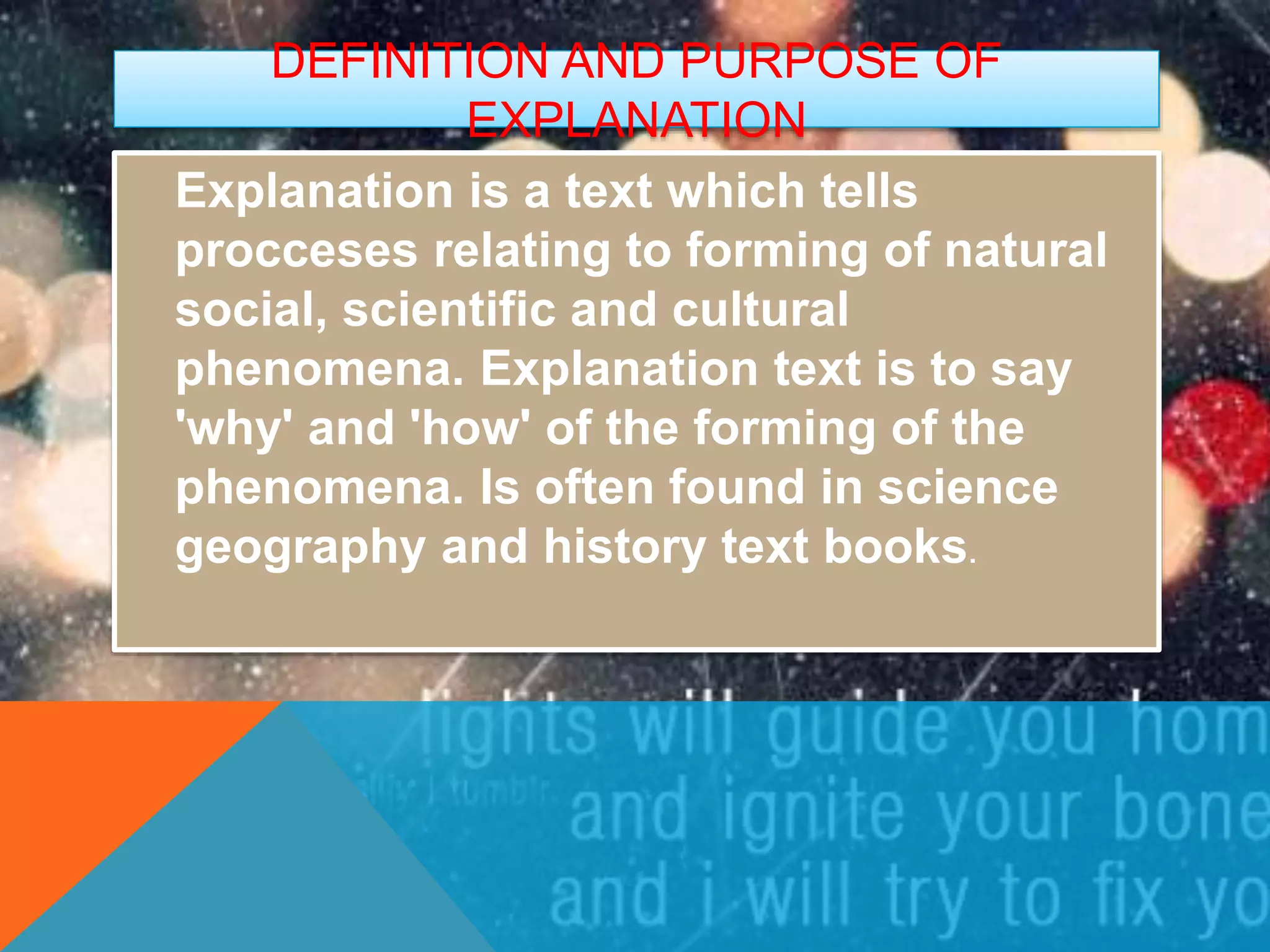 Explanation text and report text | PPTX