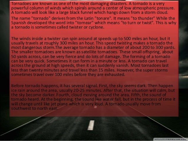 Explanation text Tornado