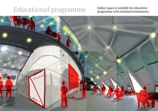 Educational programme

Indoor space is suitable for education
programme with minimal investments.

 