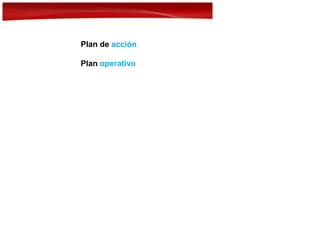 Plan de acción
Plan operativo
 