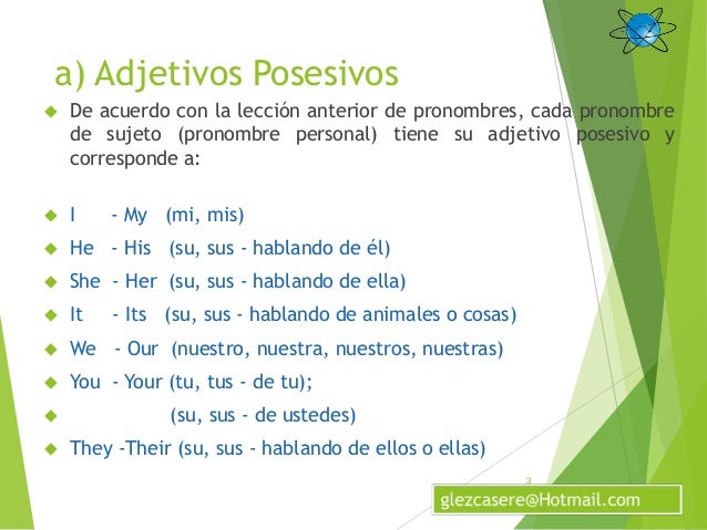 adjetivos posesivos