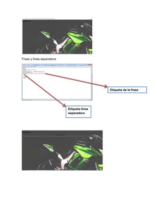 Frase y línea separadora
Etiqueta de la frase
Etiqueta línea
separadora
 