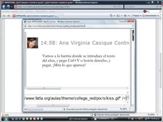 Vamos a la barrita donde se introduce el texto del chat, y pego Ctrl+V o botón derecho, y pegar. ¡Mira lo que aparece! 