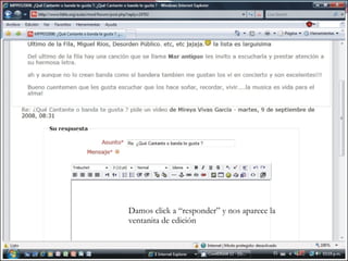 Damos click a “responder” y nos aparece la ventanita de edición 