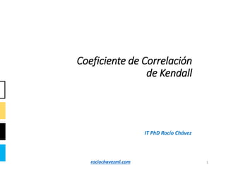 Coeficiente de Correlación
de Kendall
1
IT PhD Rocío Chávez
rociochavezml.com
 