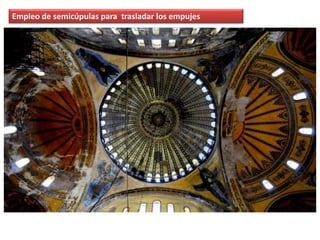 Empleo de semicúpulas para trasladar los empujes
 