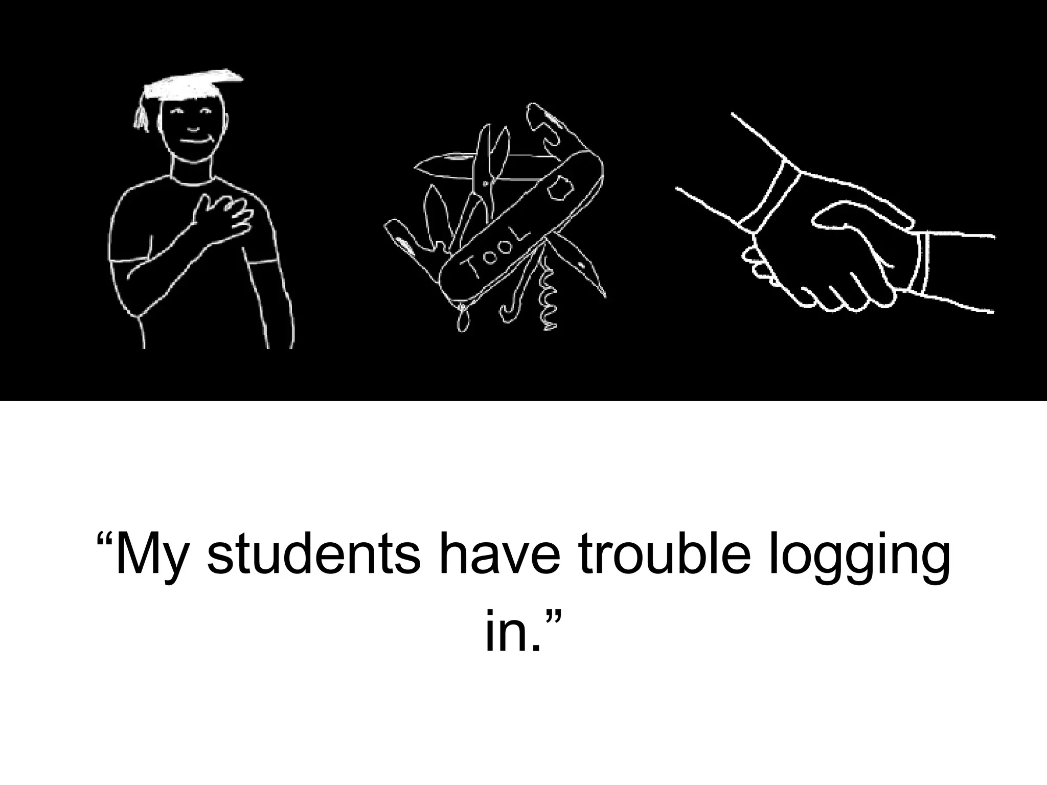 “ My students have trouble logging in.” 