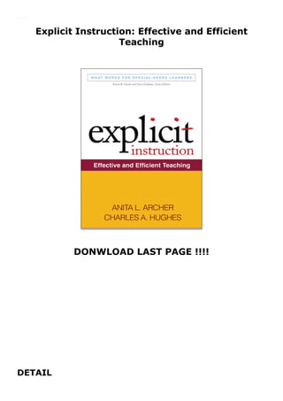 Explicit Instruction: Effective and Efficient
Teaching
DONWLOAD LAST PAGE !!!!
DETAIL
Explicit Instruction: Effective and Efficient Teaching
 