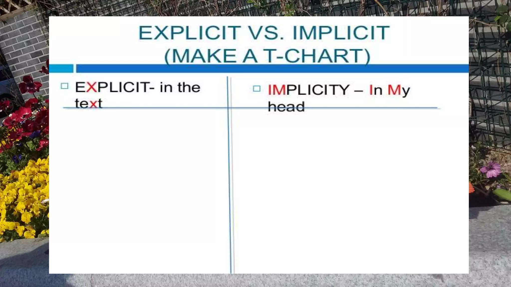 Explicit and implicit claims in a text pptx